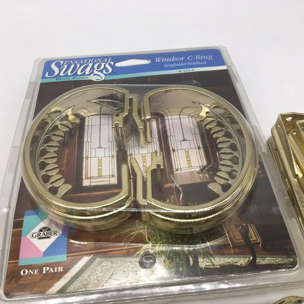 Graber Structures Windsor C-Ring Swag holder curtain drape tieback Holdback X3